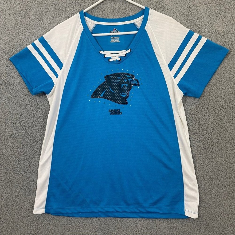 Carolina Panthers Jersey Women’s XXL Majestc Short‎ Sleeve NFL Jersey Shirt
